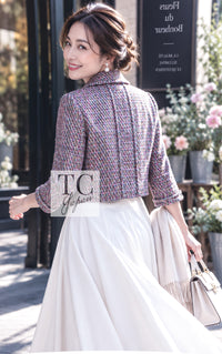 CHANEL Jacket 15S Amethyst Purple Multicolor Pink 40 | UK