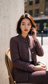 CHANEL Jacket 12PF Gripoix Button Ivory Tweed 36 38 | INT