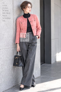 CHANEL Jacket 20PS Pink Collarless Tweed 38 40 | US