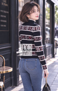 CHANEL Sweater 19A Black Logo Cashmere Knit 40 | UK