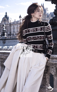 CHANEL Sweater 19A Black Logo Cashmere Knit 40 | UK