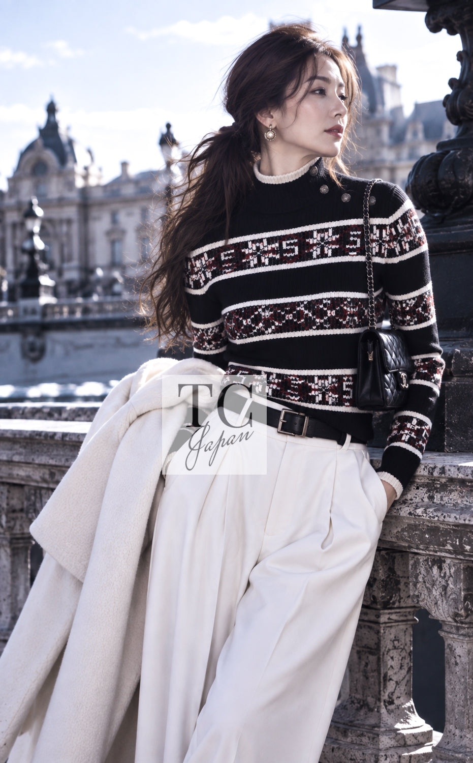 CHANEL Sweater 19A Black Logo Cashmere Knit 40 | UK