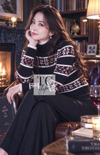 CHANEL Sweater 19A Black Logo Cashmere Knit 40 | UK