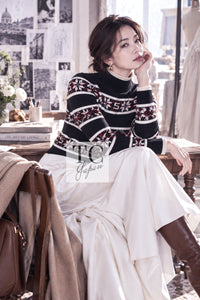 CHANEL Sweater 19A Black Logo Cashmere Knit 40 | UK