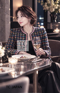 CHANEL Jacket 20PF Multicolor Mix Braid Trim Silk Wool Tweed 48 38 46 | UK