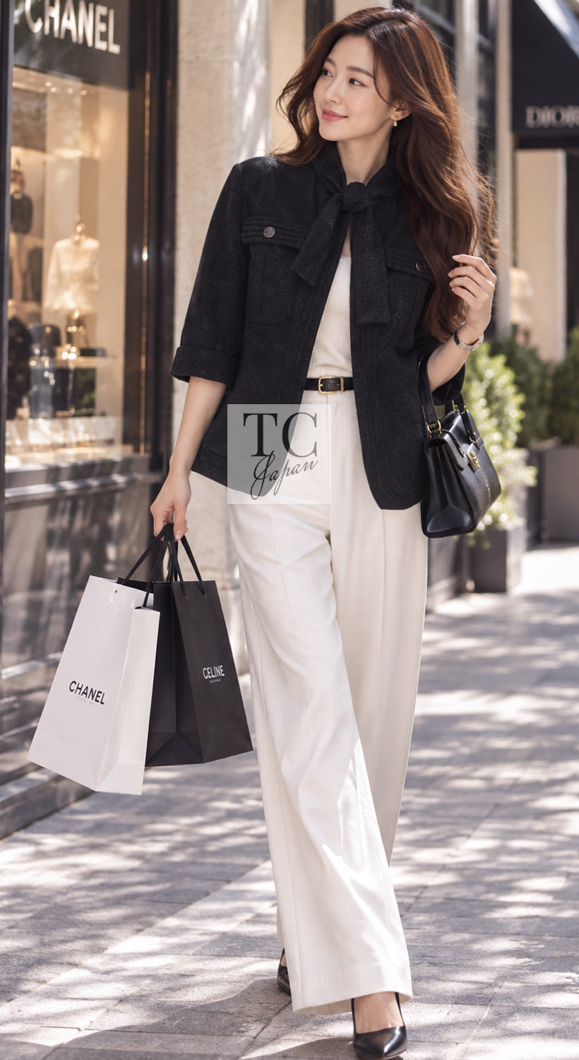 シャネル ジャケット CHANEL 12A ネイビー メタリック グリポワ ボタン ウール 38 40 42 44 46 48