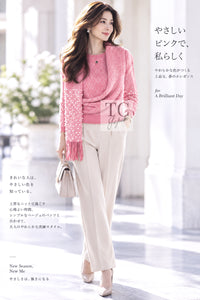 CHANEL Sweater 12PF Pink Ivory Scarf Gripoix Cashmere Knit 34 36 | UK