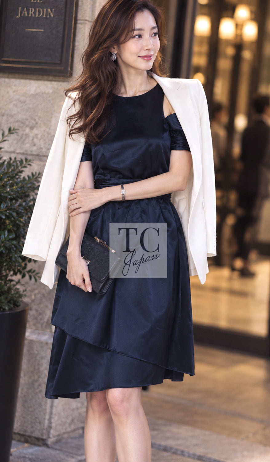CHANEL Dress 08C Navy Silk 38 | UK