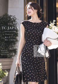 CHANEL Dress 12A Smokey Brown Gray Silk All-Over CC Logo 36 | INTL