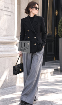 シャネル ジャケット コート CHANEL 01A ブラック ダブル ウール 38 42