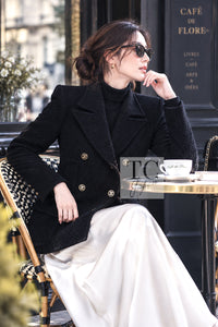 シャネル ジャケット コート CHANEL 01A ブラック ダブル ウール 38 42