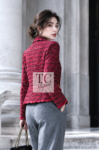 CHANEL Jacket 01A Red Wool Tweed 34 36 38 40 | HK