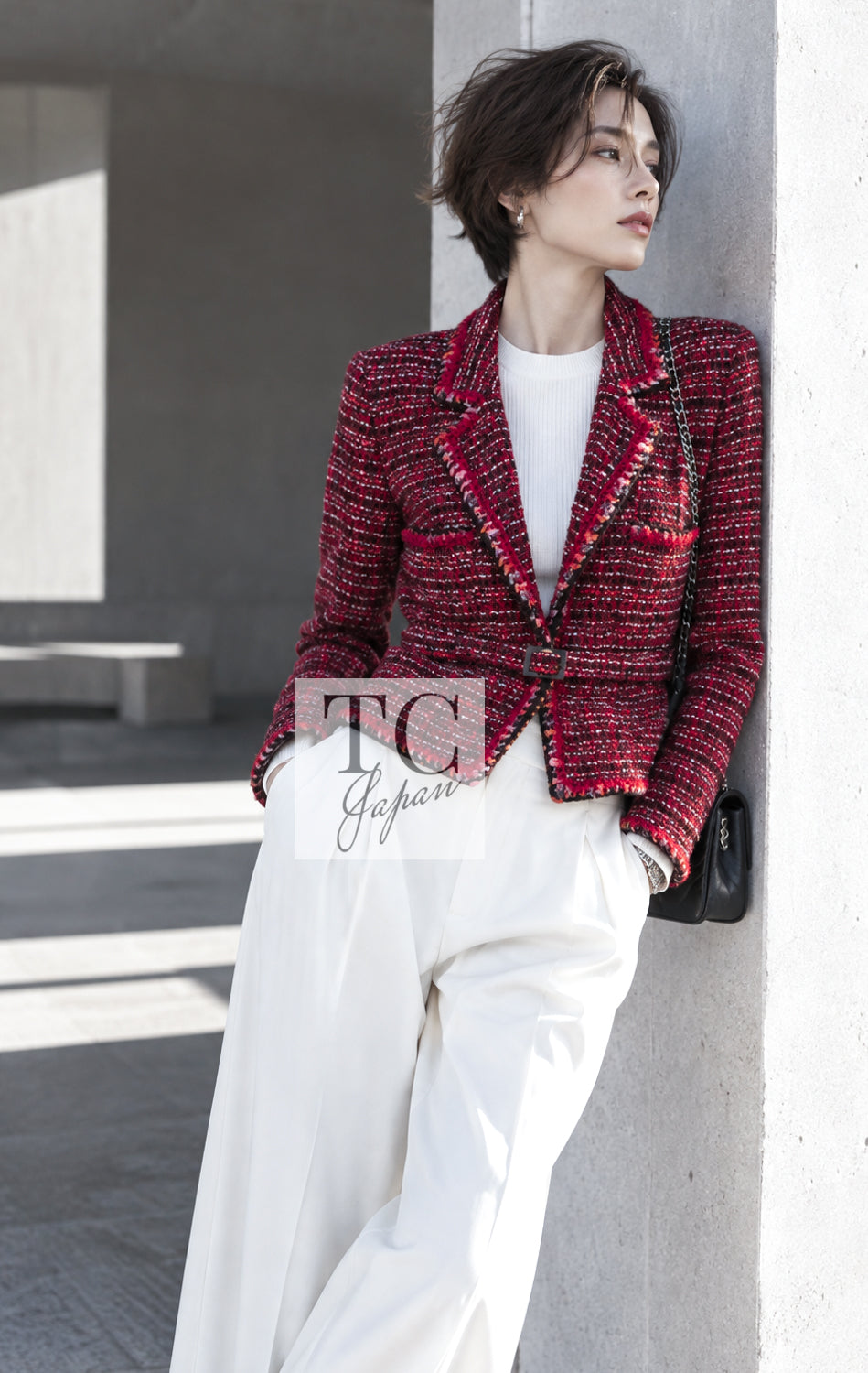 CHANEL Jacket 01A Red Wool Tweed 34 36 38 40 | HK