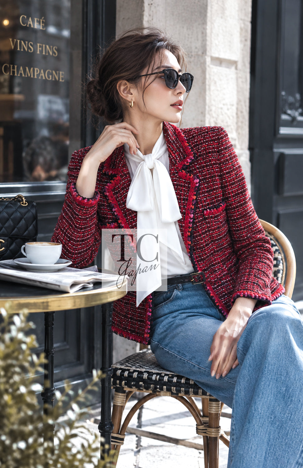 CHANEL Jacket 01A Red Wool Tweed 34 36 38 40 | HK