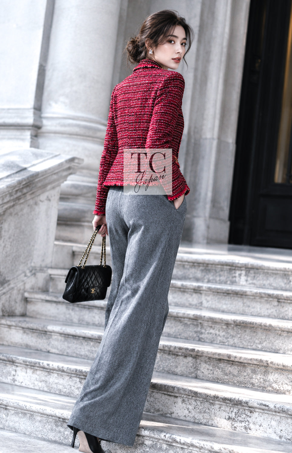 CHANEL Jacket 01A Red Wool Tweed 34 36 38 40 | HK