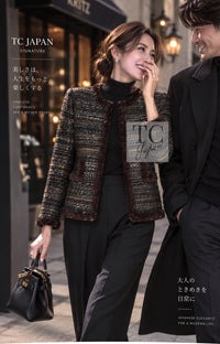 CHANEL Skirt 05A Black Charcoal Gray Wool Silk Mohair Tweed 42 | TW