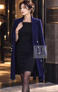 CHANEL Jacket Coat 91A Vintage Dark Purple Wool Tweed Double 34 36 | UK