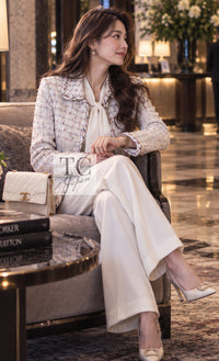 CHANEL Jacket Coat 18S White Mix Cotton Tweed 36 38 | UK