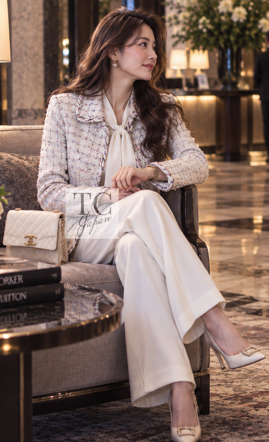 CHANEL Jacket Coat 18S White Mix Cotton Tweed 36 38 | UK