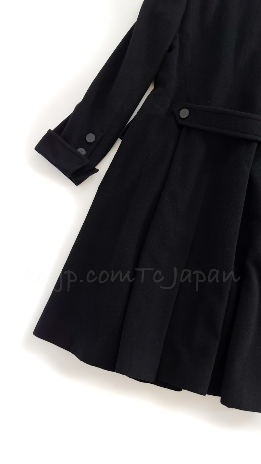 CHANEL 01A Vintage Black Cashmere Long Coat 38 シャネル  ヴィンテージ・ブラック・カシミア・ロング・コート 即発