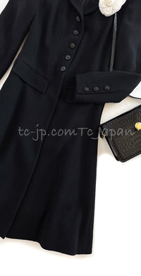 CHANEL 06A Black Wool Tweed Coat 36 38 シャネル ブラック・ウール・コート 即発