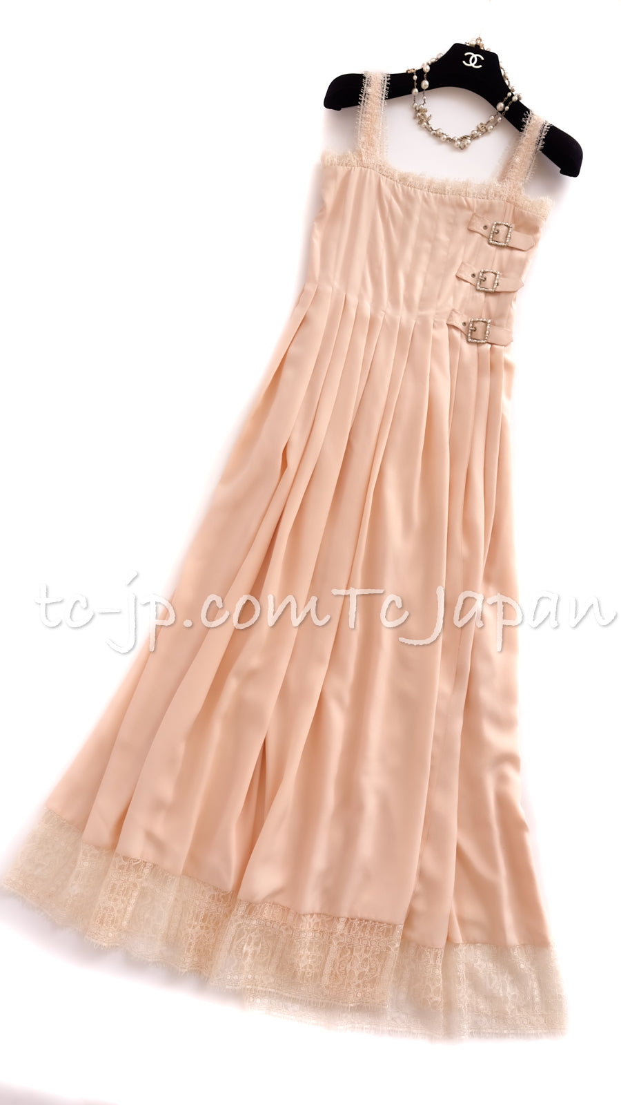 CHANEL 13PF Salmon Pink Silk Maxi Dress 34 シャネル サーモンピンク・シルク・ドレス・マキシワンピース