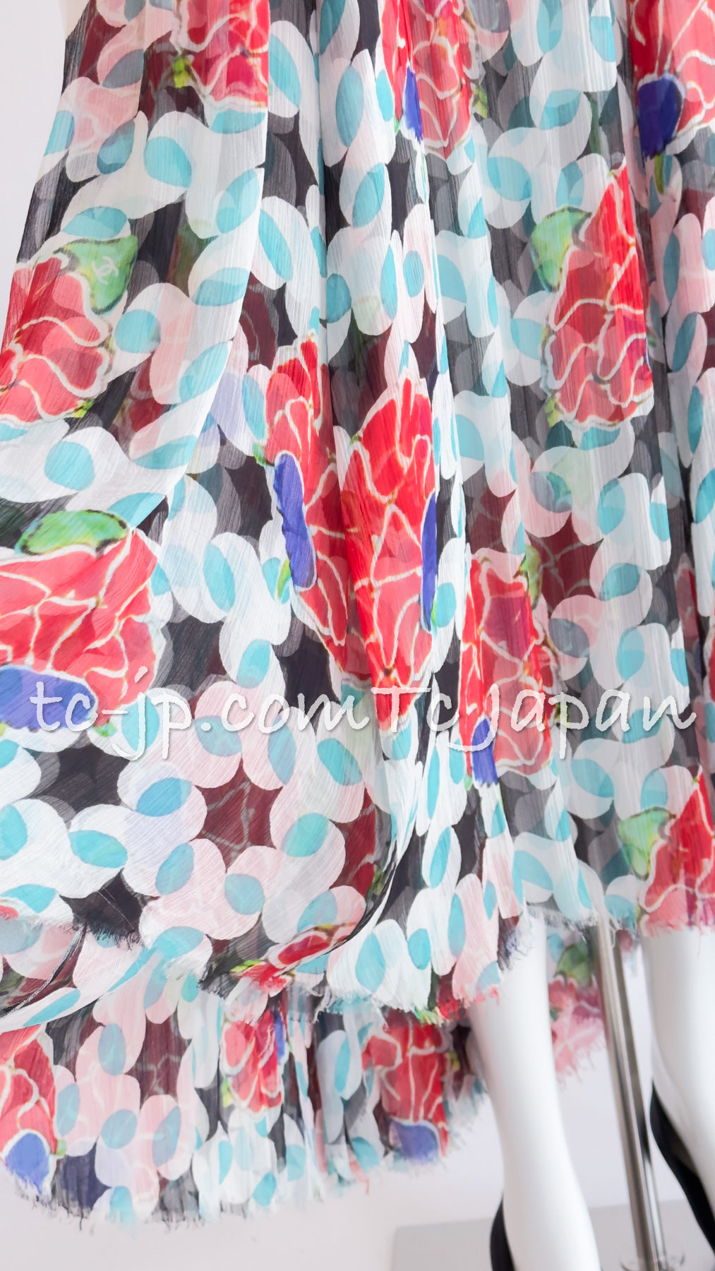CHANEL 15C Flower Print Silk Maxi Dress 34 シャネル 花柄シルク・マキシ・キャミソールワンピース 即発
