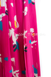 CHANEL 00T Black Pink Fuchsia Silk Floral Pleated Dress 34 シャネル 花柄フローラル・シルク・プリーツ・ワンピース 即発