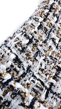 CHANEL 15C White Black Gold Metallic Gripoix Button Sleeveless Dress 34 シャネル ホワイト ブラック ゴールドメタリック グリポワ ボタン ノースリーブ ワンピース 即発
