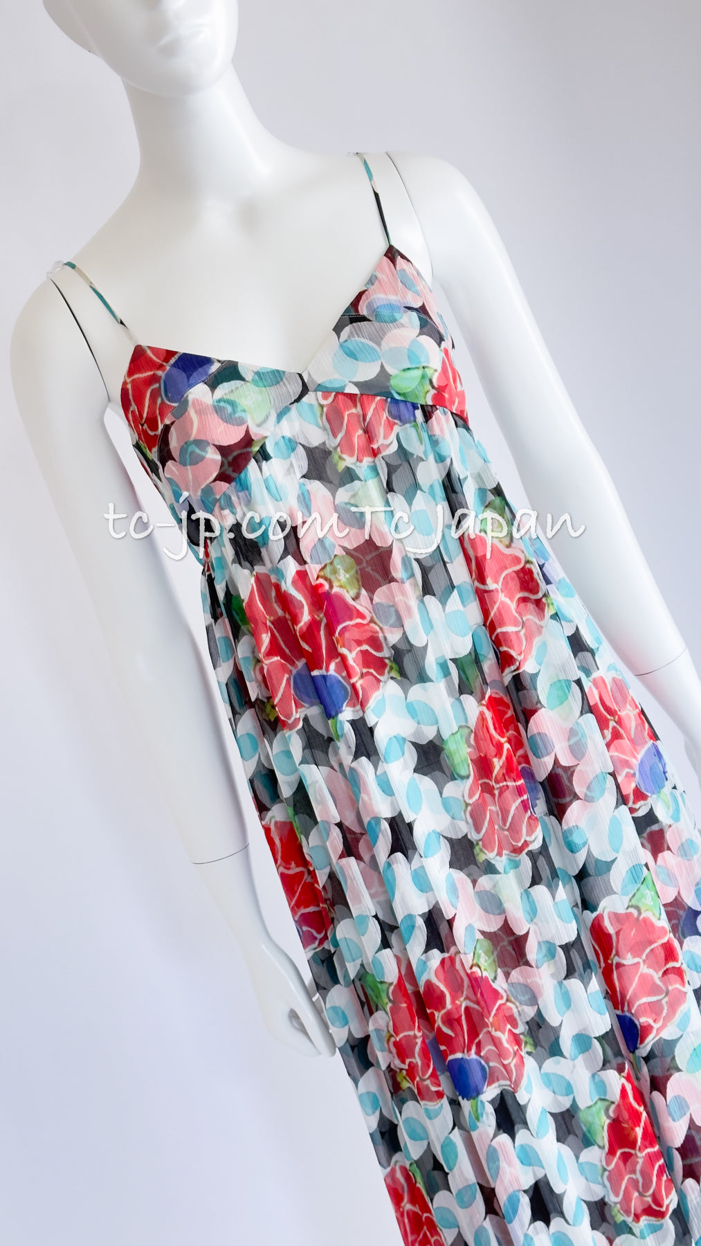 CHANEL 15C Flower Print Silk Maxi Dress 34 シャネル 花柄シルク・マキシ・キャミソールワンピース 即発