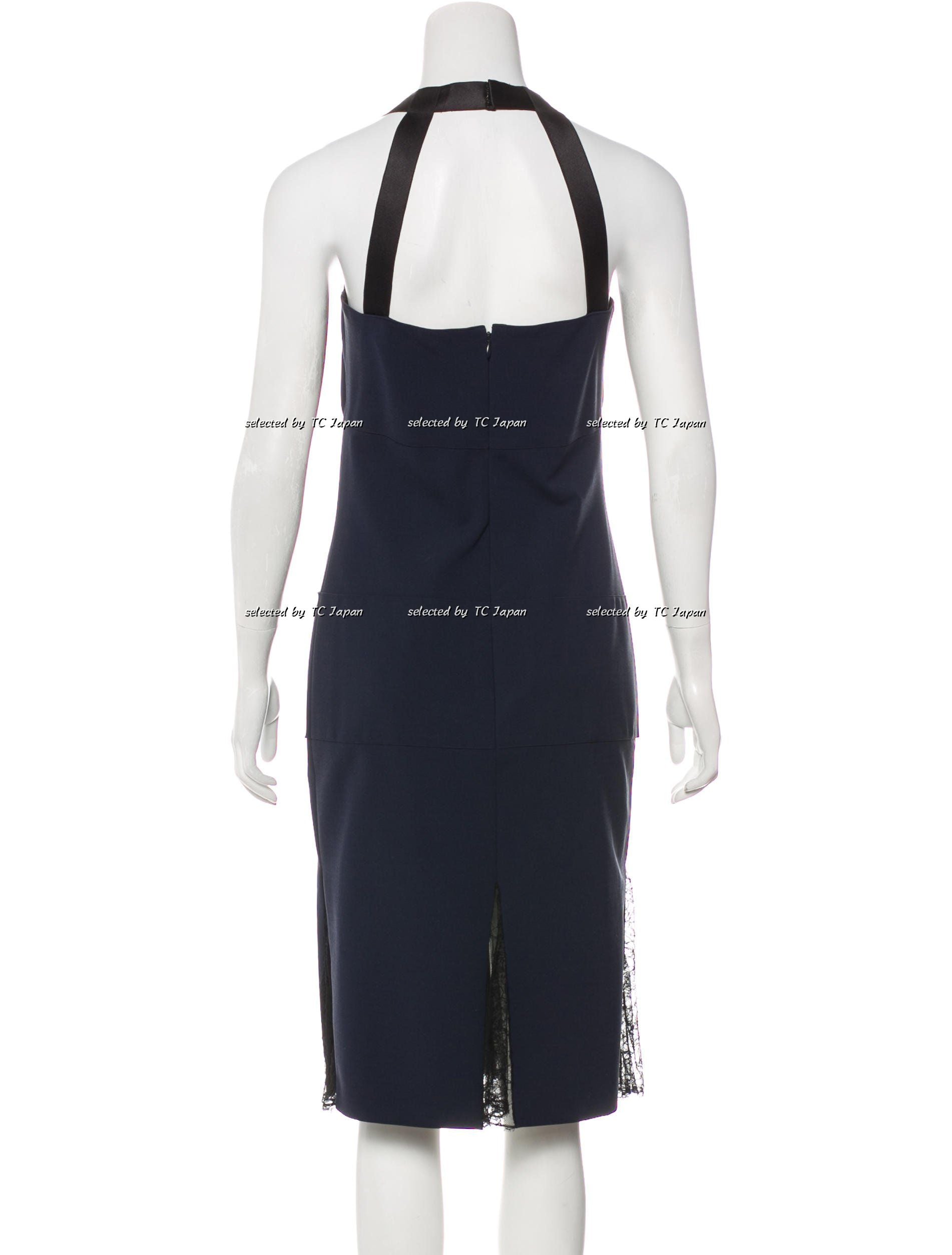 CHANEL 04A Navy Black Lace Dress Kate Hudson 38 40 シャネル ネイビー ブラック レース ワンピース 女優着用 即発 - TC JAPAN