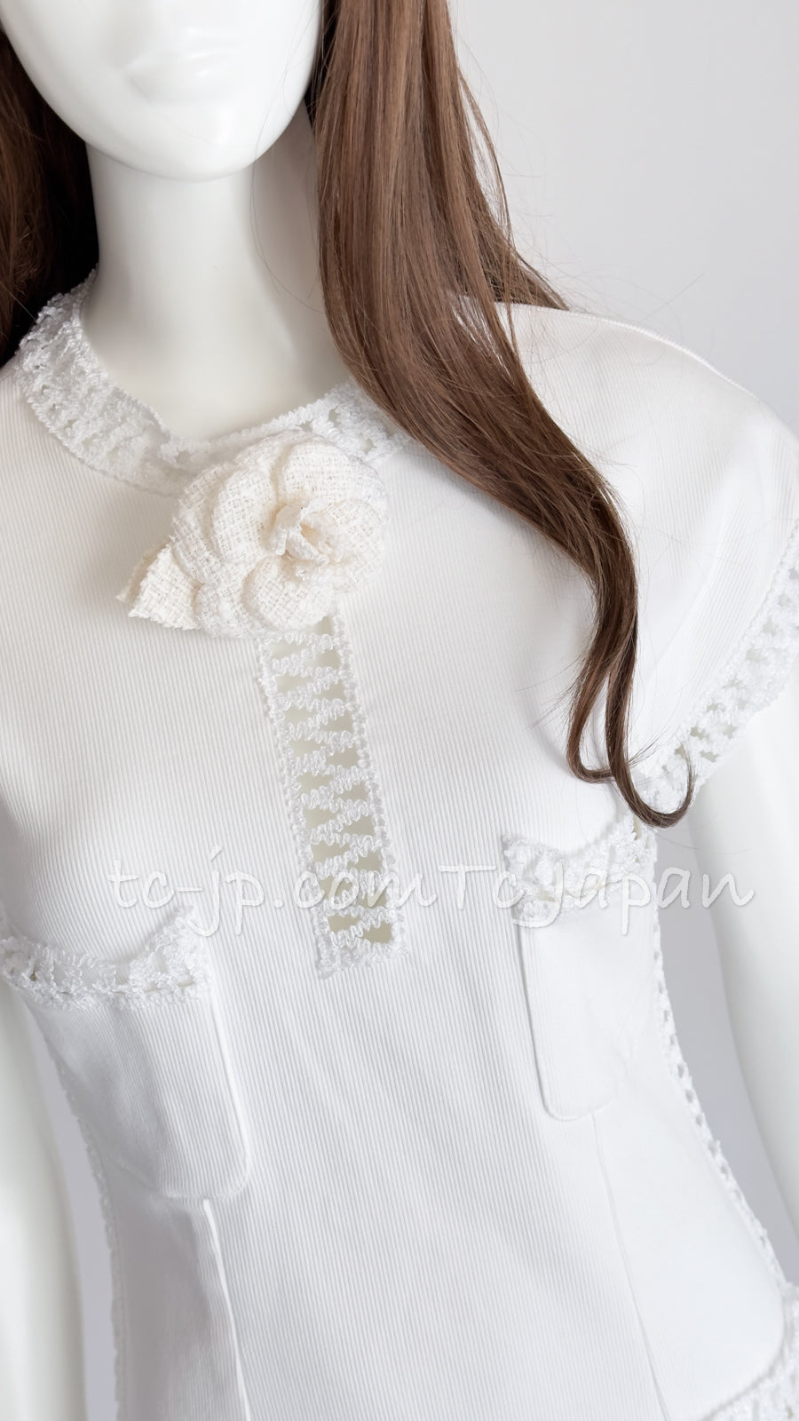 CHANEL 92S Vintage White Cotton Dress 38 シャネル ヴィンテージ ホワイト コットン ワンピース 即発