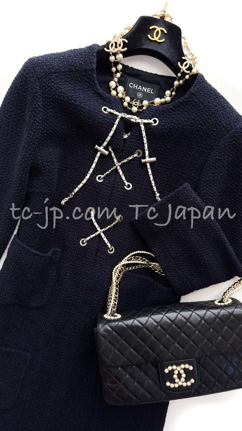 CHANEL Black Lambskin Westminster Classic Pearl Chain Matelasse Bag シャネル ブラック・ラムスキン・ウエストミンスター・パール・チェーン・マトラッセ・バッグ