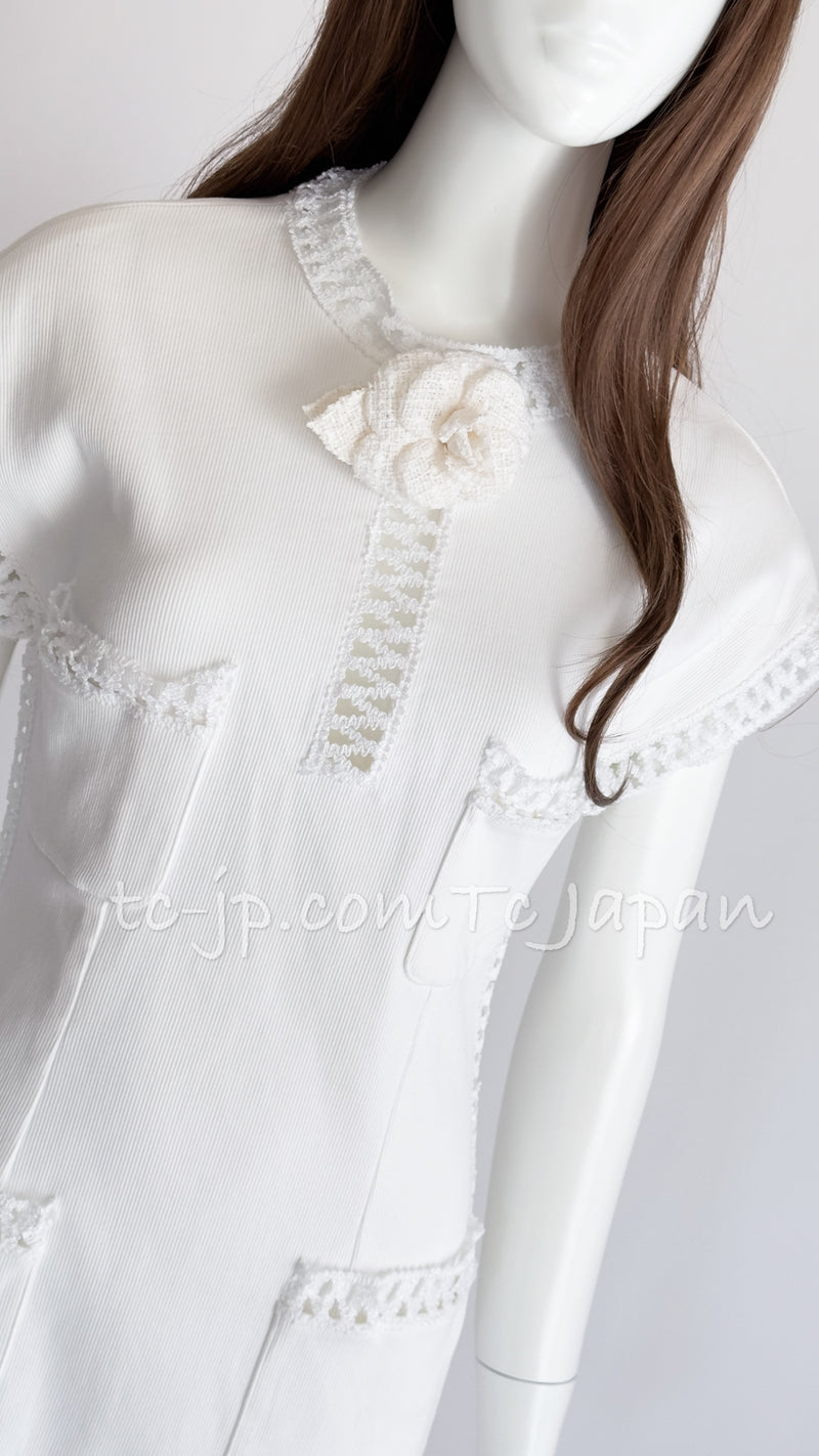 CHANEL 92S Vintage White Cotton Dress 38 シャネル ヴィンテージ・ホワイト・コットン・ワンピース 即発