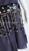 CHANEL 02A Lavender Gray Beads Sequins Collectible Silk Dress 34 36 シャネル ラベンダー・グレー・豪華装飾・ビーズ・スパンコール・コレクティブル・シルク・ワンピース・ドレス 即発