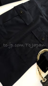 CHANEL 13B Dark Navy Black CC Buttons Wool Cashmere Dress 34 シャネル ダークネイビー ブラック ココボタン ウール カシミア ワンピース 即発