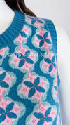 CHANEL 17C Blue Multi Cashmere Dress Sweater 34 36 シャネル ブルー・マルチカラー・カシミア・セーター・ワンピース 即発