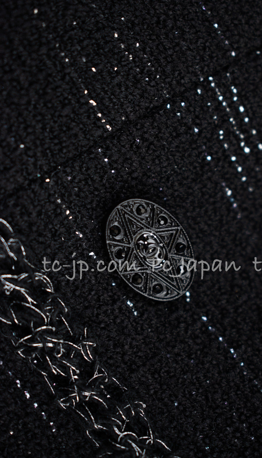 CHANEL 09A Black Metallic Silver Wool Jacket Dress 36 シャネル ブラック・メタリック・ウール・ジャケット・ワンピース 即発
