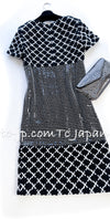 CHANEL 09S Black White Sequin Dress Cardigan Coat 36 シャネル ブラック・ホワイト・スパンコール・ワンピース・カーディガン・コート 即発