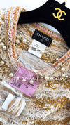 CHANEL 15C Camel Creme Pink Knit Dress 38 シャネル キャメル・クリーム・ニット・ワンピース
