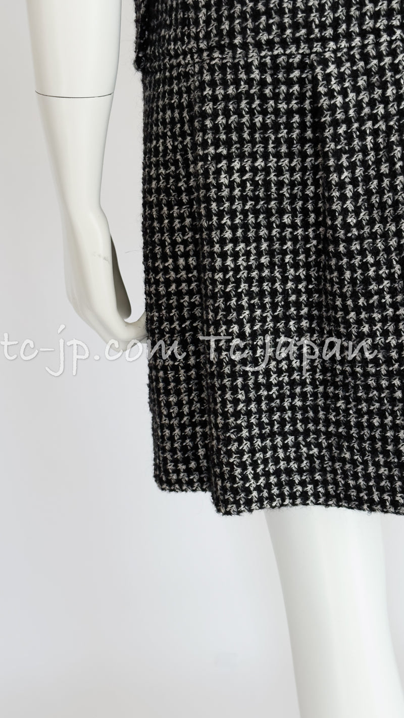 CHANEL 14B Black White Tweed Dress 34 シャネル ブラック・ホワイト・ツイード・ワンピース 即発