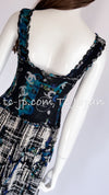 CHANEL 07C Black Blue Graffiti Tweed Dress 36 38 シャネル ブラック・ブルー・グラフィティ・ツイード・ワンピース 即発