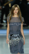 CHANEL 02A Lavender Gray Beads Sequins Collectible Silk Dress 34 36 シャネル ラベンダー・グレー・豪華装飾・ビーズ・スパンコール・コレクティブル・シルク・ワンピース・ドレス 即発
