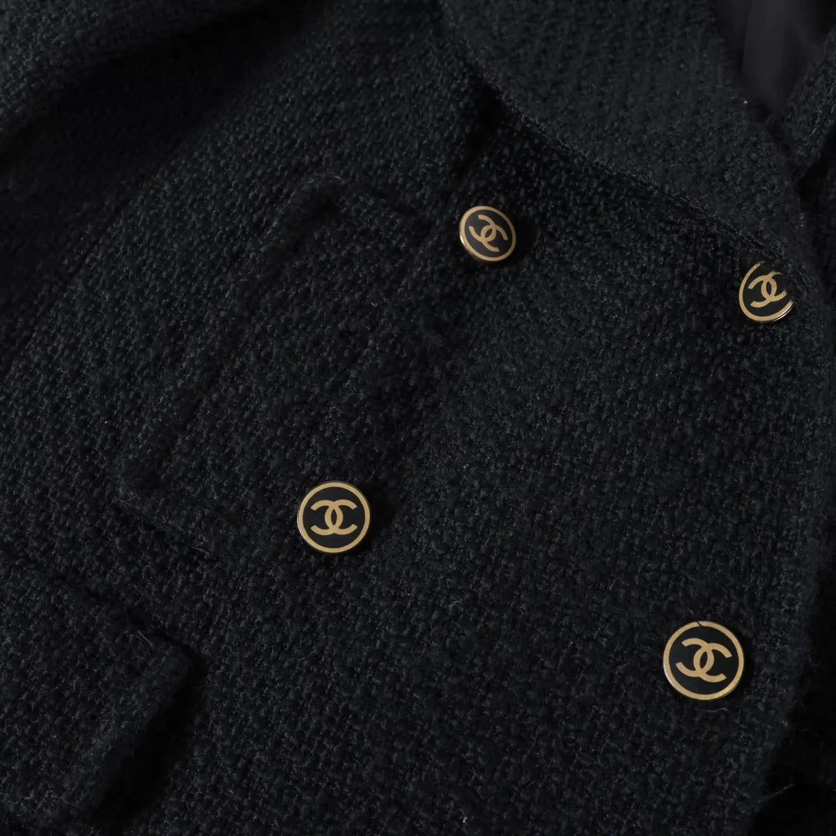 CHANEL 01A Black Double Wool Jacket Coat 38 40 42 シャネル ブラック ウール ダブル ジャケット コート 即発 - TC JAPAN