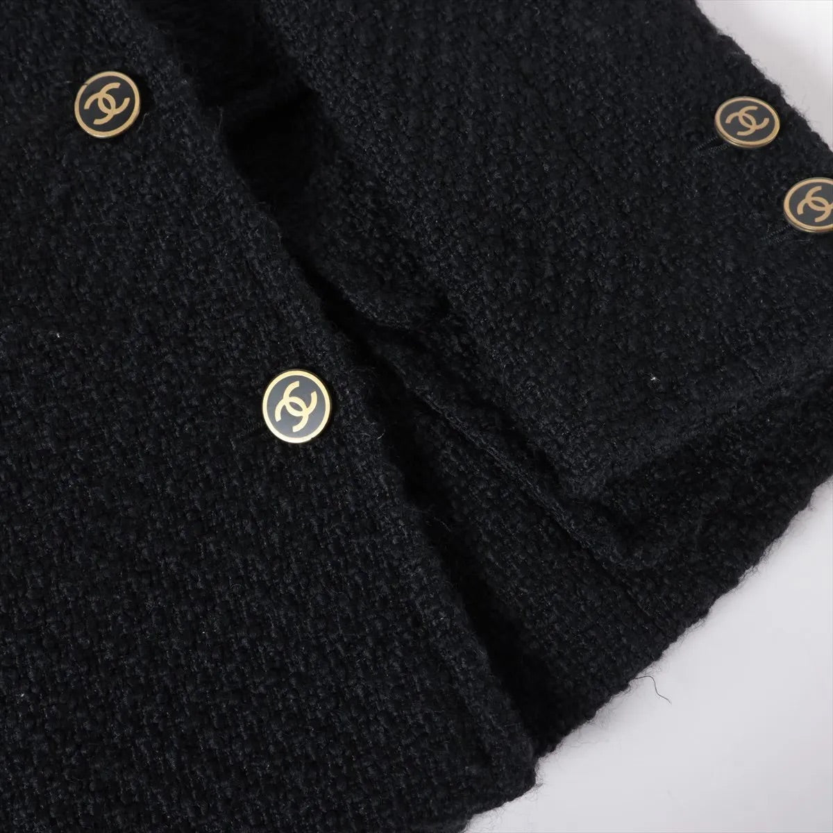 CHANEL 01A Black Double Wool Jacket Coat 38 40 42 シャネル ブラック ウール ダブル ジャケット コート 即発 - TC JAPAN