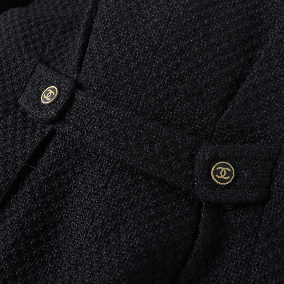 CHANEL 01A Black Double Wool Jacket Coat 38 40 42 シャネル ブラック ウール ダブル ジャケット コート 即発 - TC JAPAN