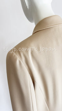 CHANEL 97S Vintage Beige Gold Buttons Wool Blazer Jacket 40 シャネル ヴィンテージ・ベージュ・ゴールド・ボタン・ウール・ブレザー・ジャケット 即発