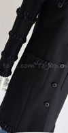 CHANEL 08PF $10K Black Wool Cashmere Braid Trimming Coat 38 40 シャネル ブラック・ウール・カシミア・ブレイドトリミング・コート