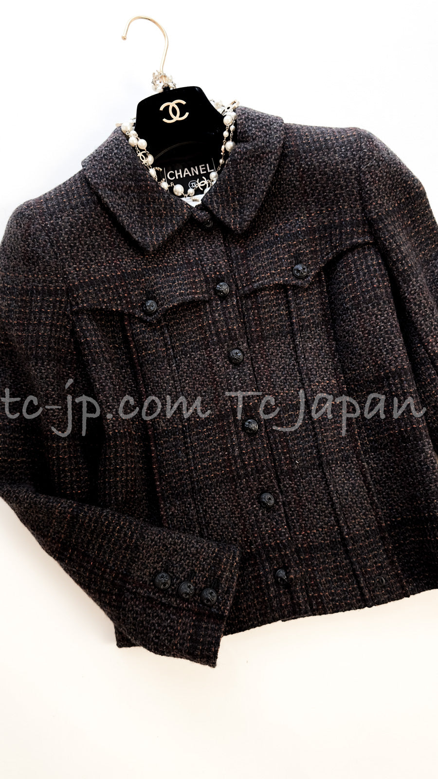 CHANEL 02A Gray Multicolor Mélange Wool Tweed Jacket 36 シャネル グレー・マルチ・メランジ  ウール・ツイード・ジャケット 即発