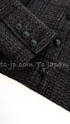 CHANEL 02A Gray Multicolor Mélange Wool Tweed Jacket 36 シャネル グレー・マルチ・メランジ ウール・ツイード・ジャケット 即発